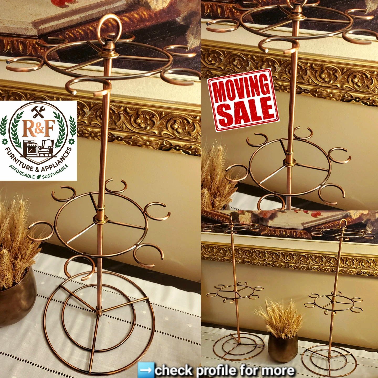 ✳️➡️ 2pcs - GeLive Bronze Tabletop Wine Glass Rack