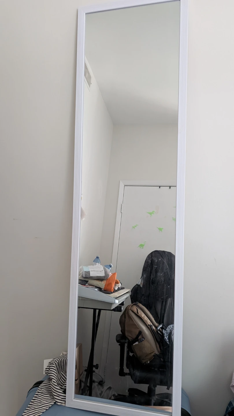 White full-length mirror