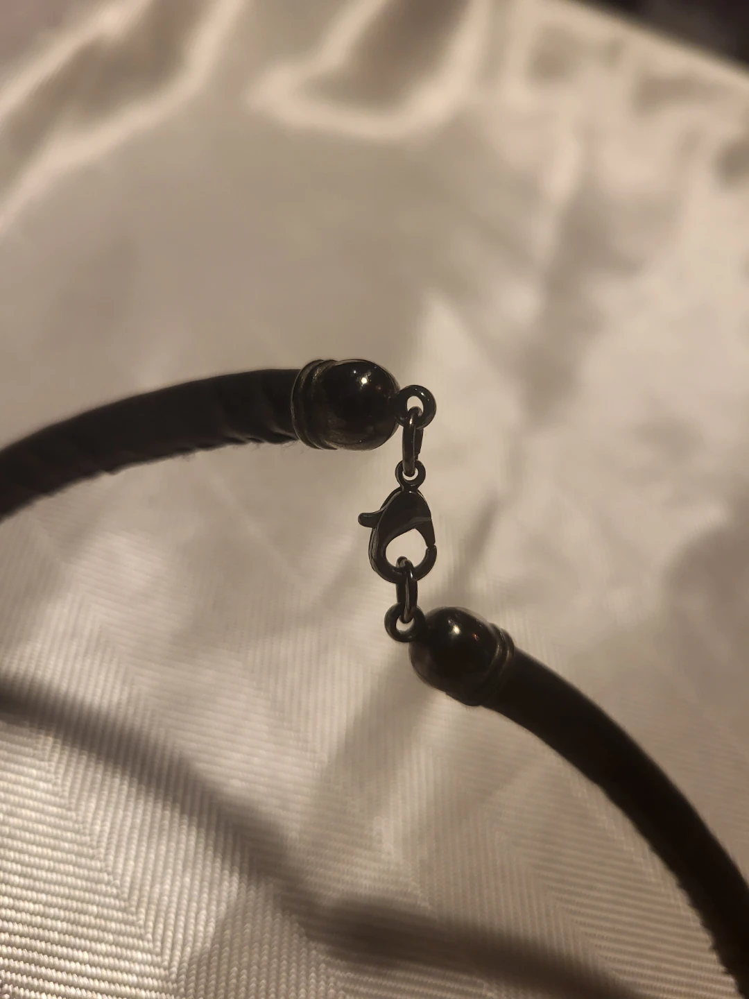 Black Pendant Necklace with Leather Cord - photo 3