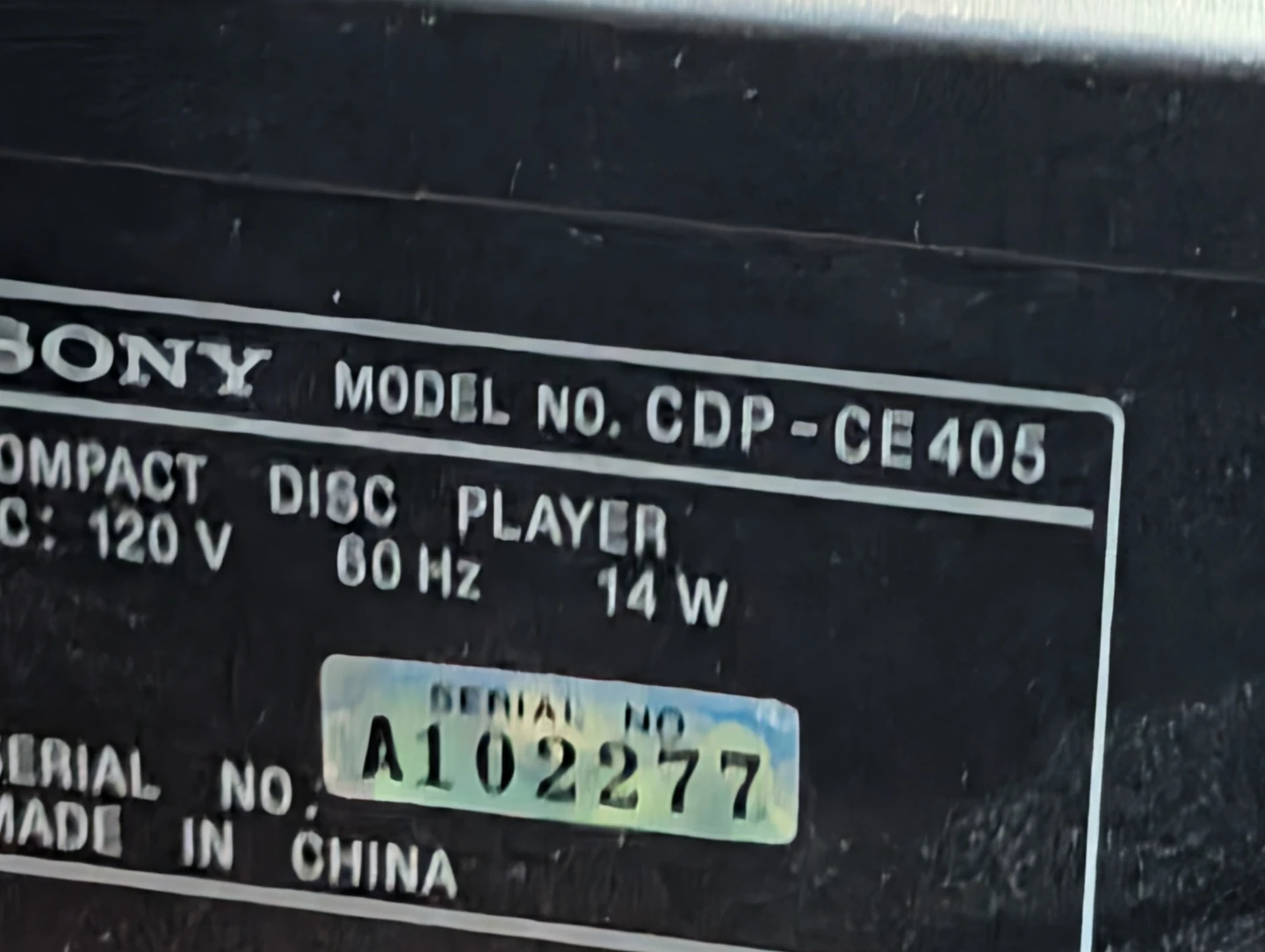 Sony CDP-CE 405 Compact Disc Player