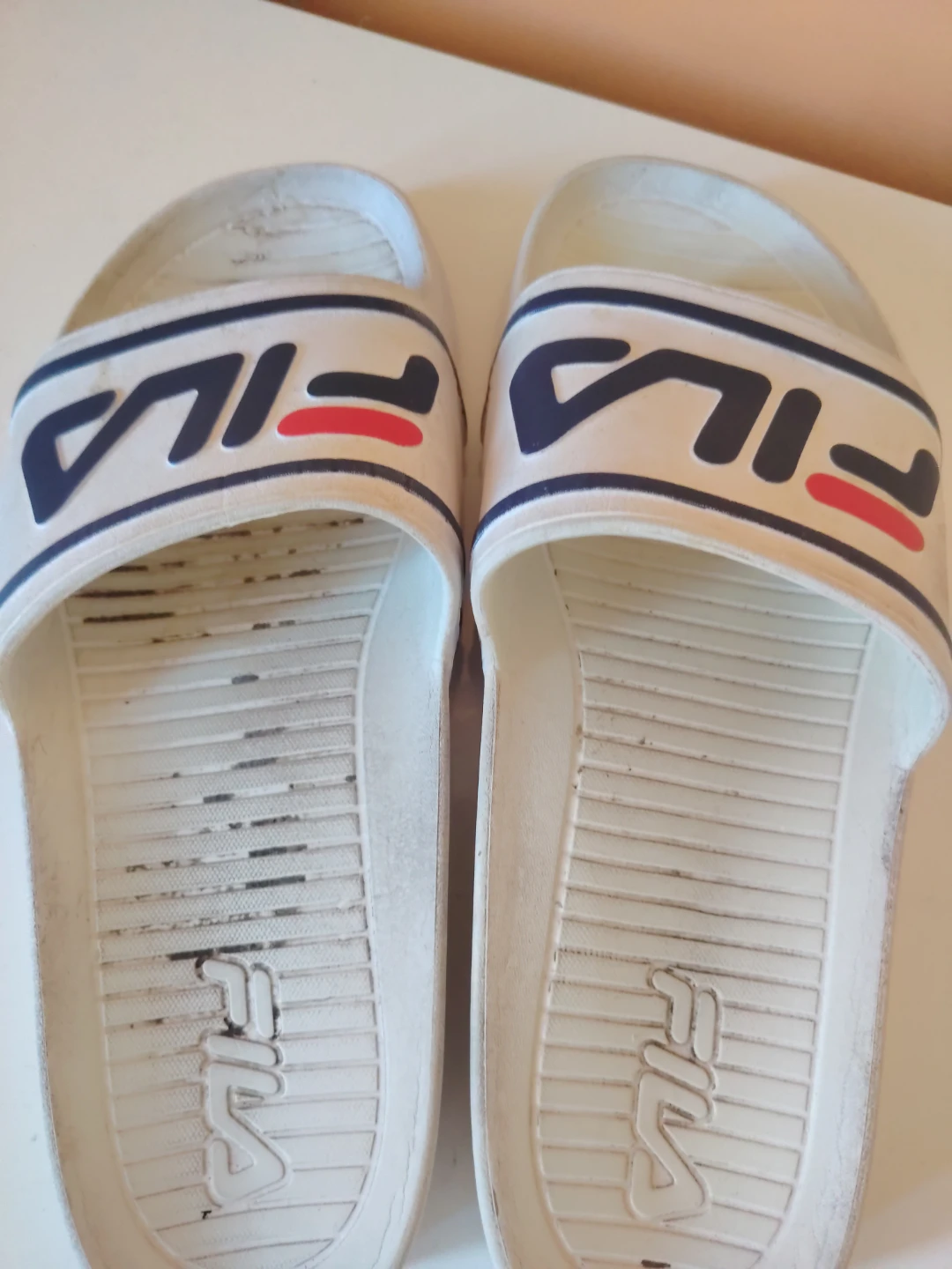 Fila white slides
