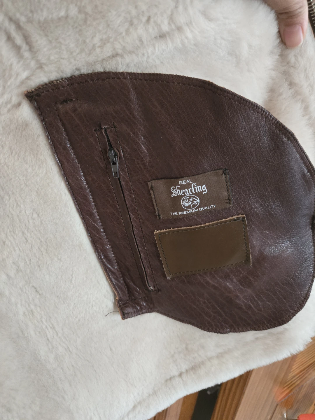 Vintage B-3 Style Real Shearling Sheepskin Bomber Jacket - photo 4