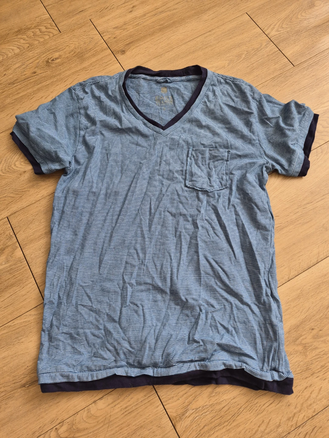 George Blue Striped V-Neck T-Shirt