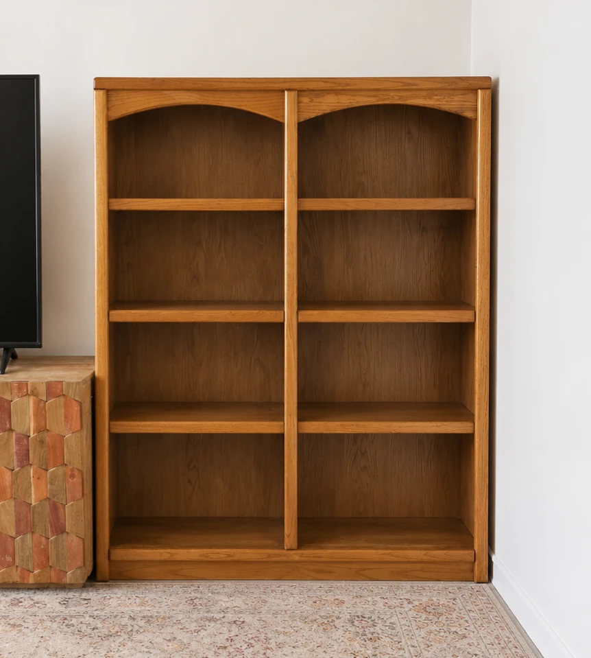 Solid Oak Wood Bookshelf