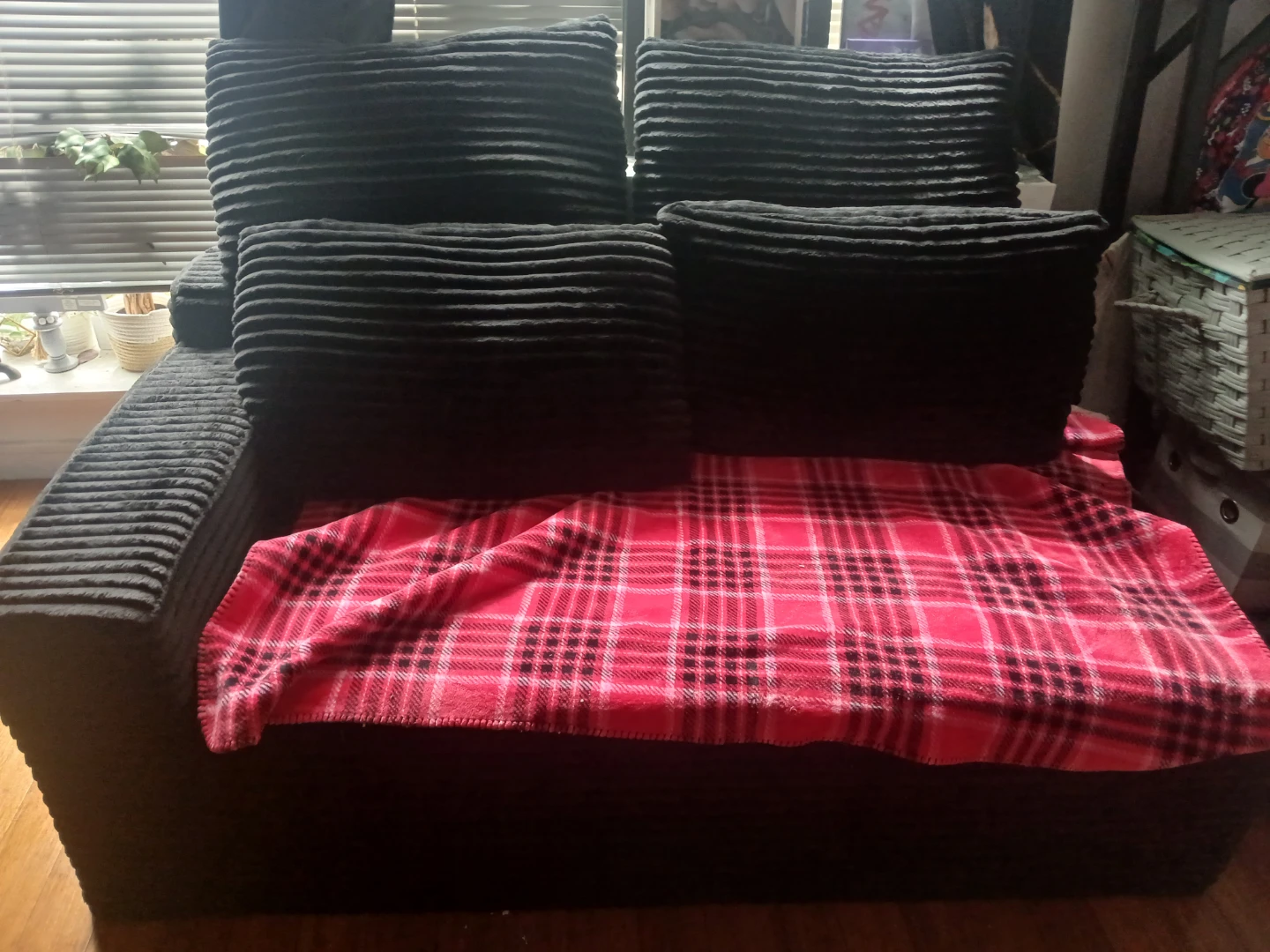 Black Corduroy Accent Pillows