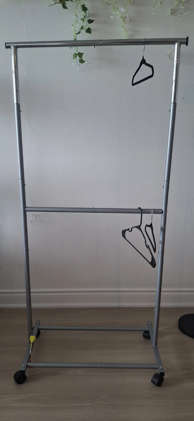 Rolling Garment Rack with Double Rod