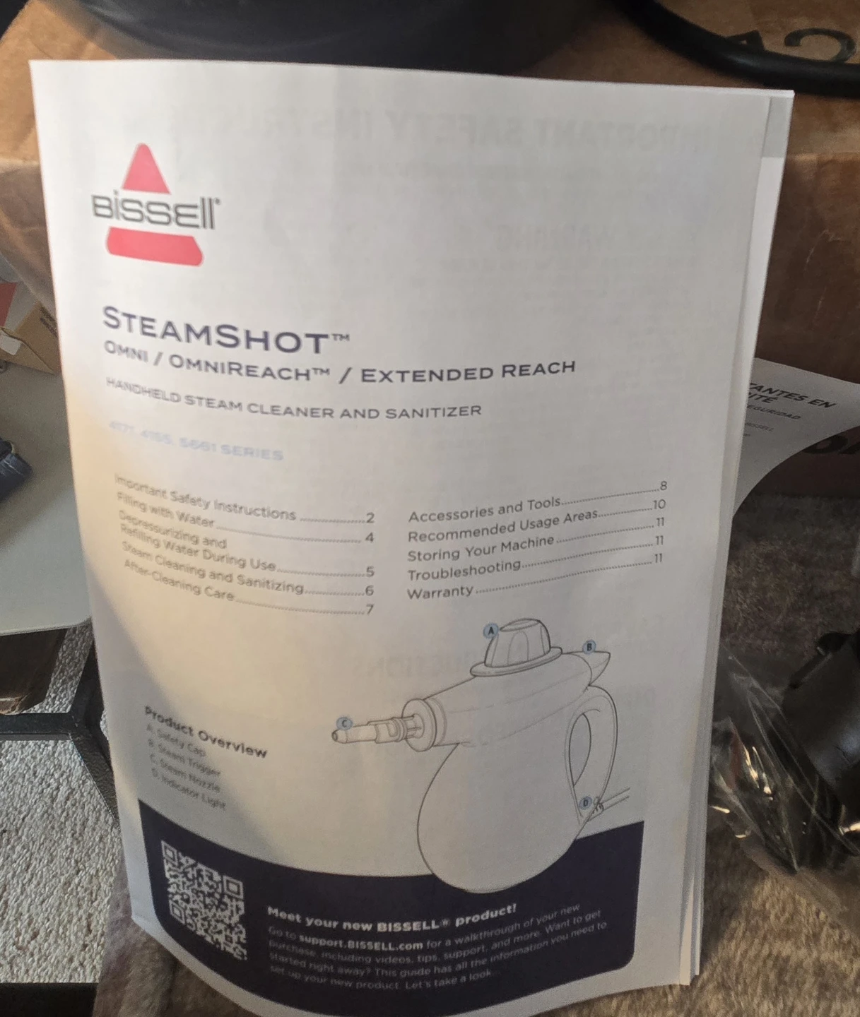 BISSELL Steam Shot Omni Handheld Cleaner(Model 4171B; 2024) - photo 5