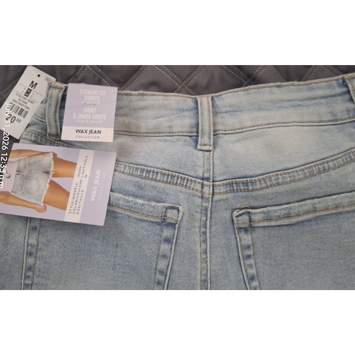 NWT High Rise Wax Jeans Straight Fit Distressed Denim Shorts - photo 5