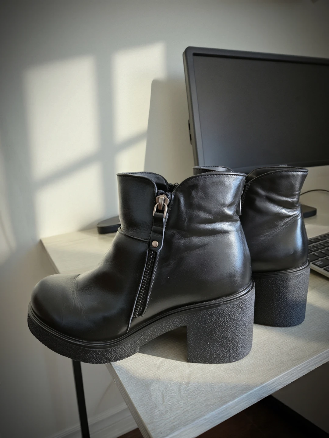 Black Ankle Boots with Side Zip