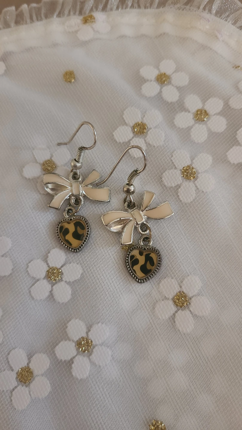 Cute Bow and Heart Earrings