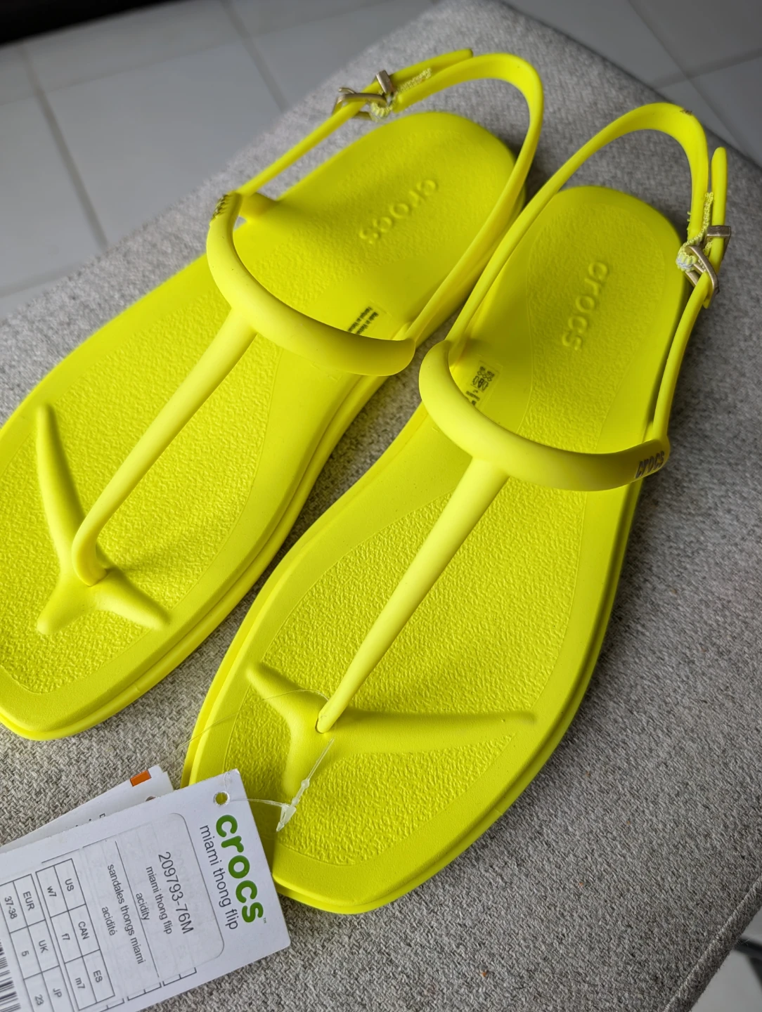Crocs Miami Thong Flip Sandals - Yellow - Size 7