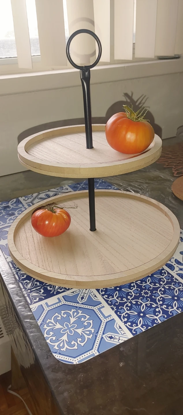 2-Tier Wood Serving Tray