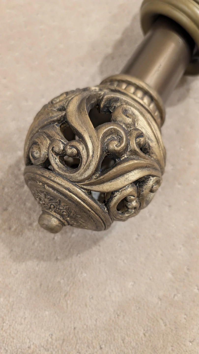 Ornate Curtains, custom wood-carved finials/rod & Bracket Sets - photo 4