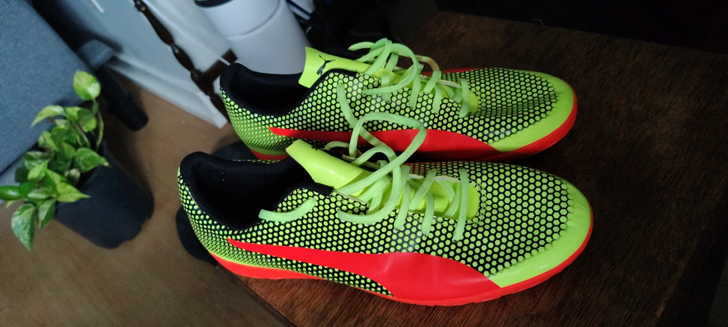 Puma Neon Green & Red Soccer Cleats - photo 2