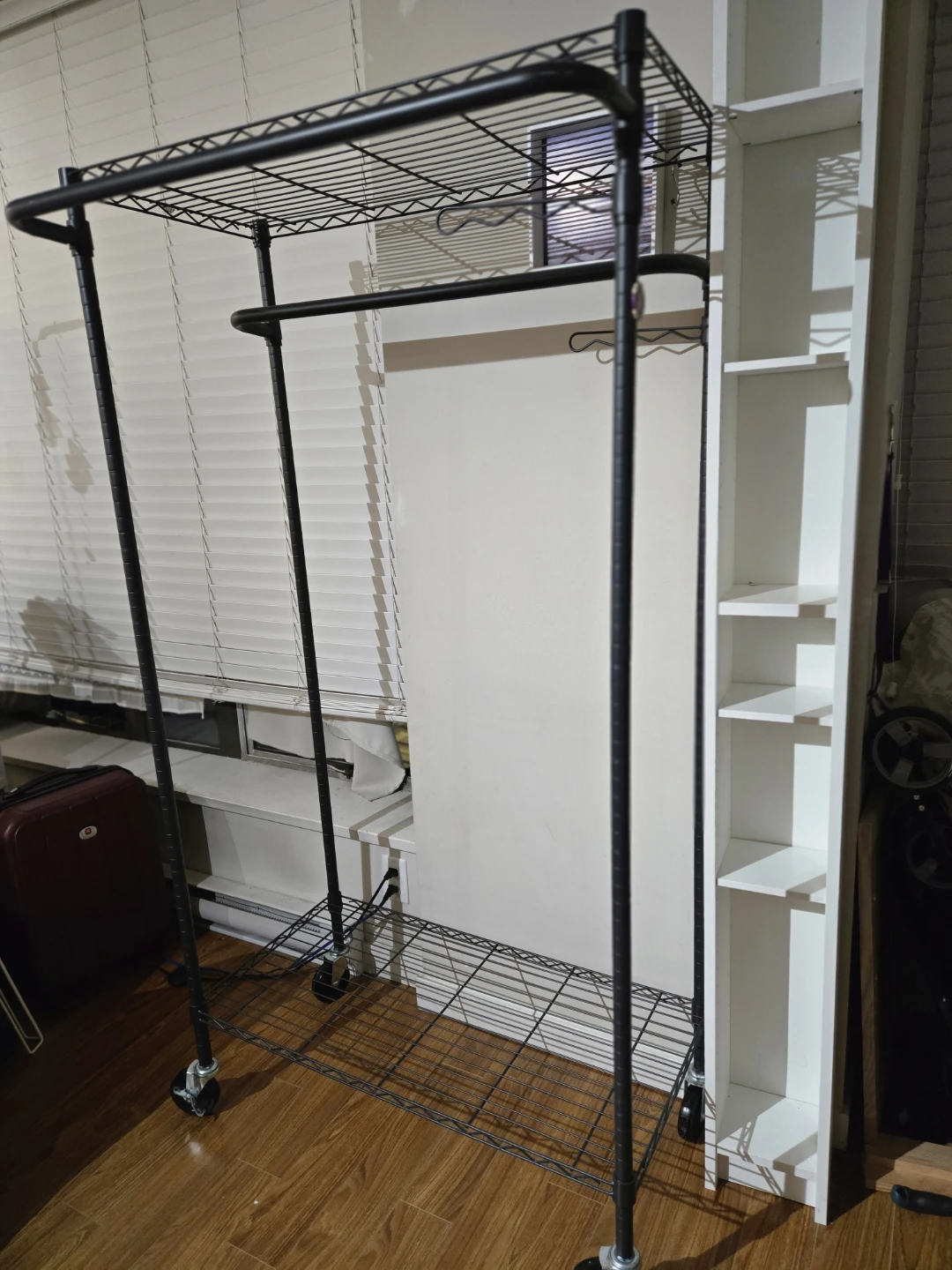 Black Metal Rolling Garment Rack - PICKUP ONLY