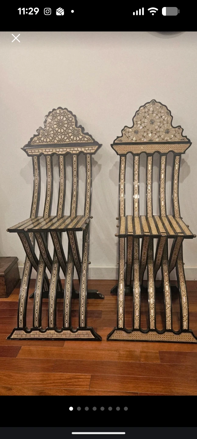 Pair of Decorative Folding Chairs