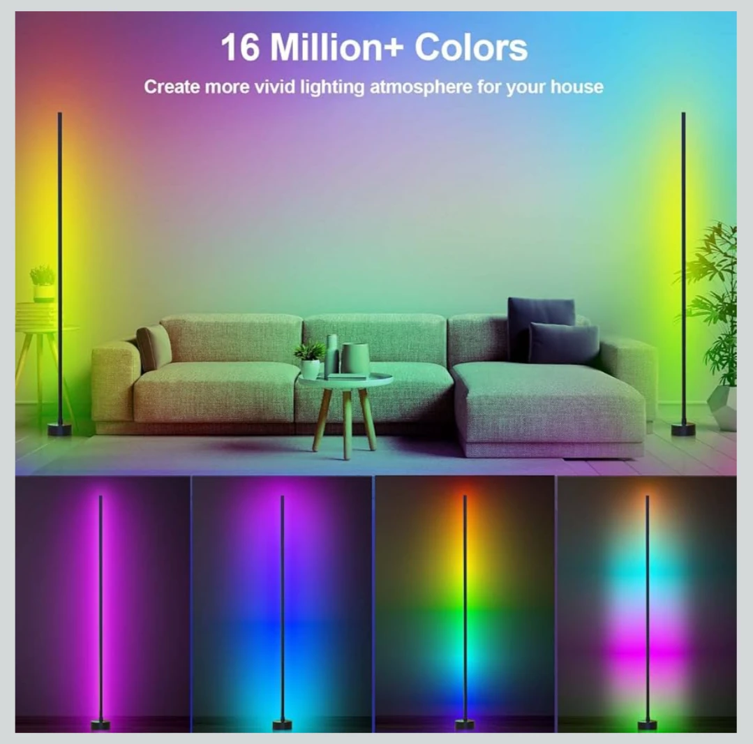 Miortior LED Corner Floor Lamp, 2-Pack RGBICW - photo 5