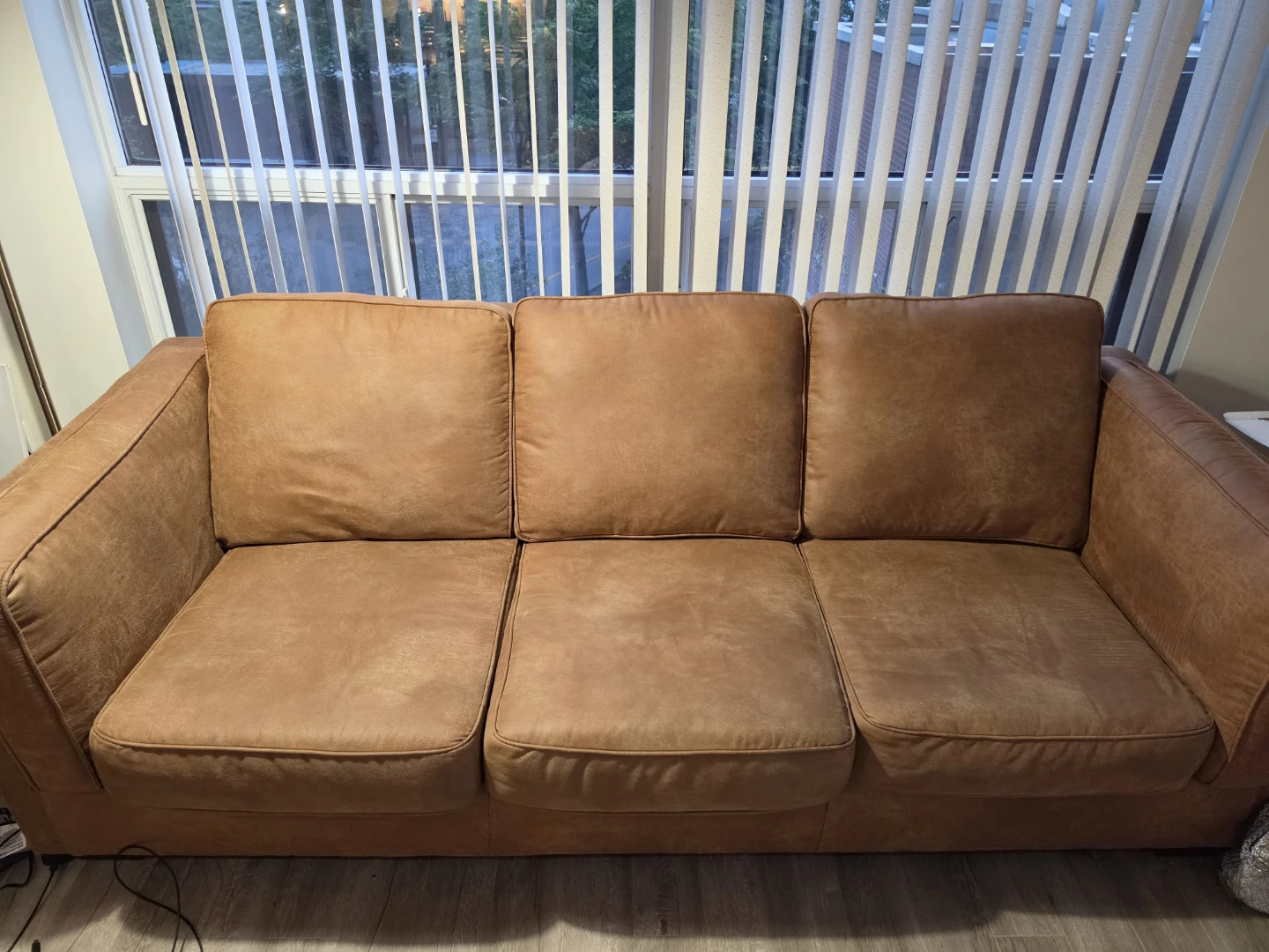 Ashley Brown Faux Leather Sofa Set