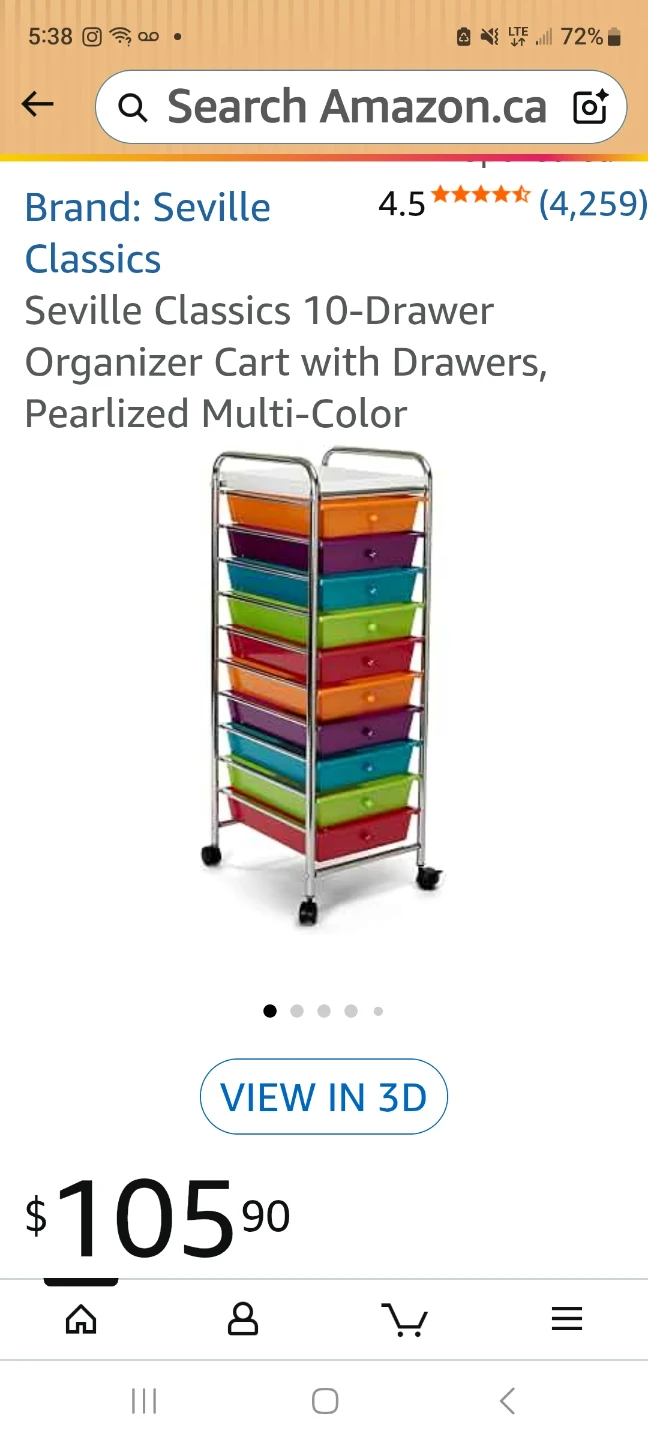 Classic 10-Drawer Organizer Cart-UNIQUE - photo 3