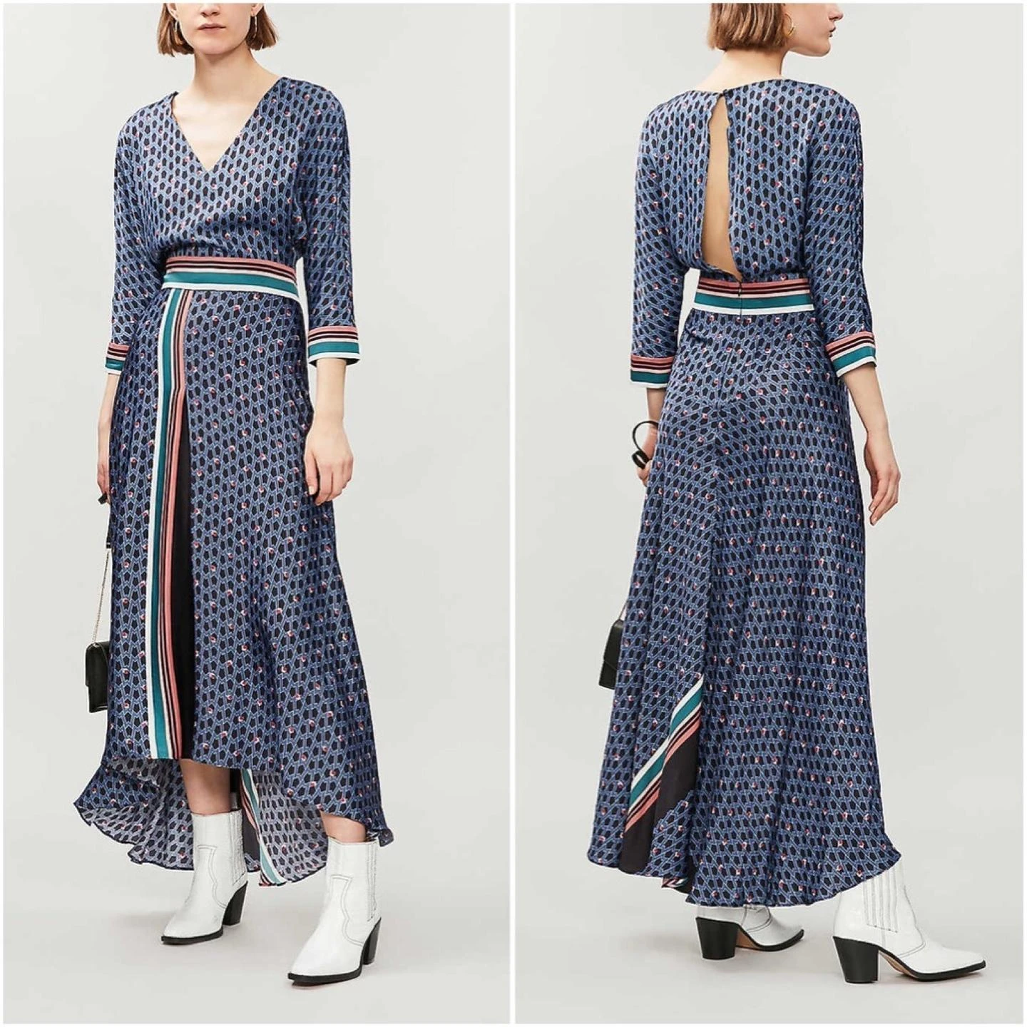 Maje blue geometric pattern maxi dress - photo 3