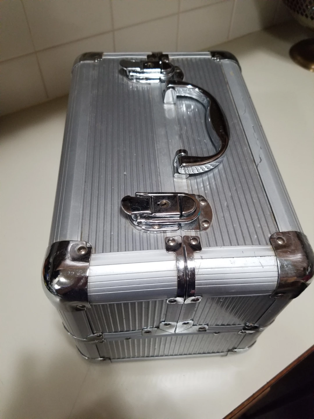 Silver Nail Polish Case with Assorted Polishes