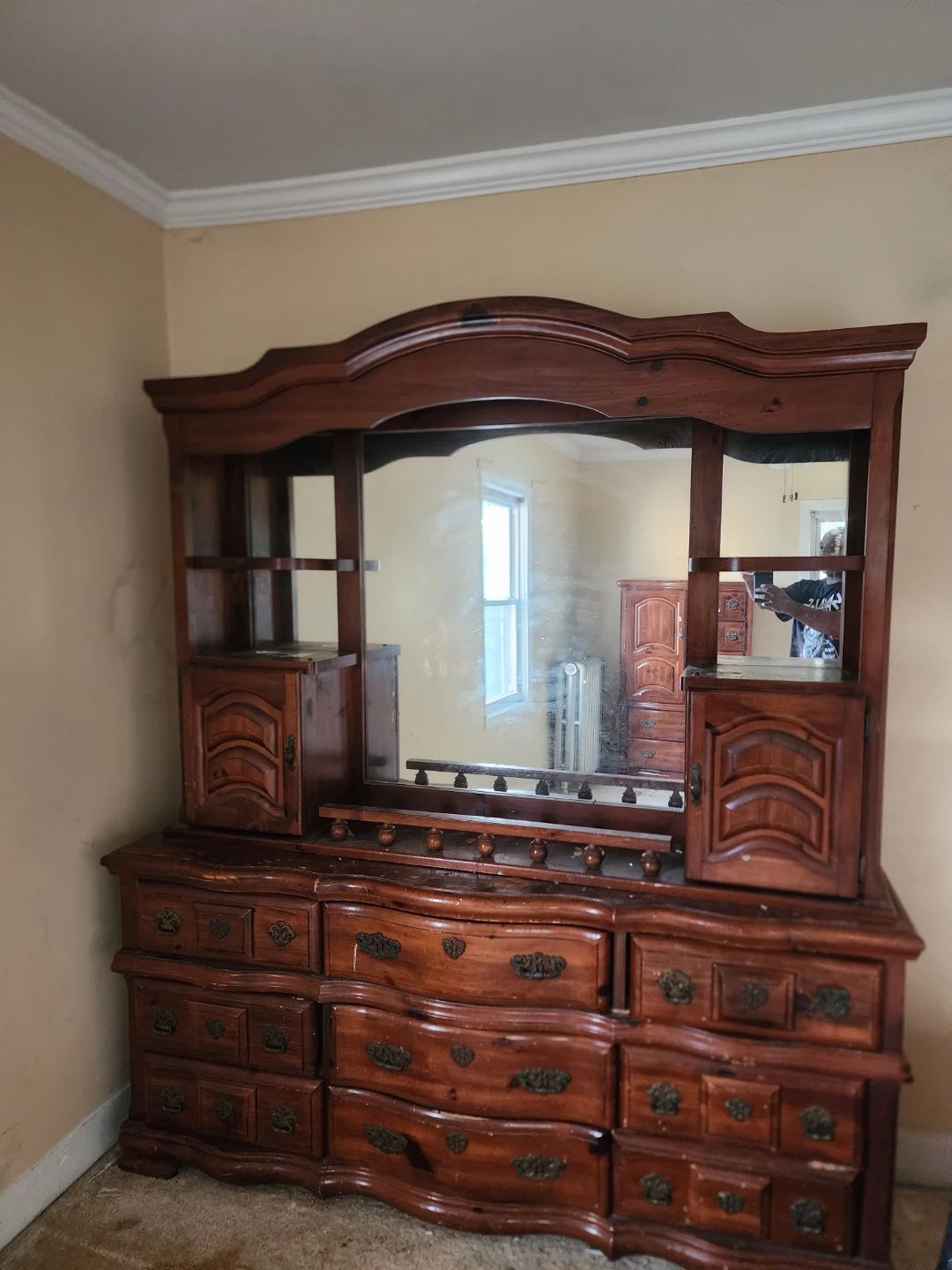Wooden Dresser and Armoire Set