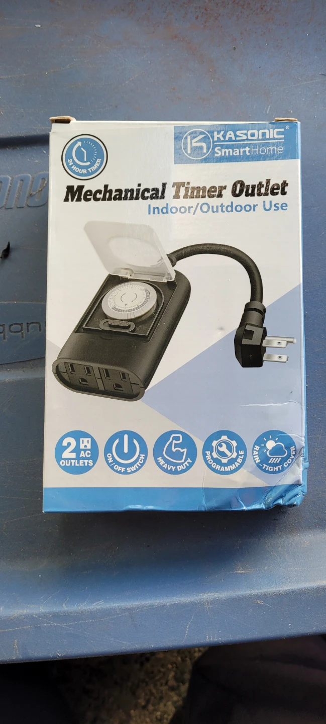 Kasonic Mechanical Timer Outlet Indoor/Outdoor Use