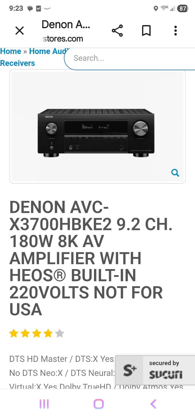 Denon AVC-X3700HBEK2 9.2 CH AV Amplifier