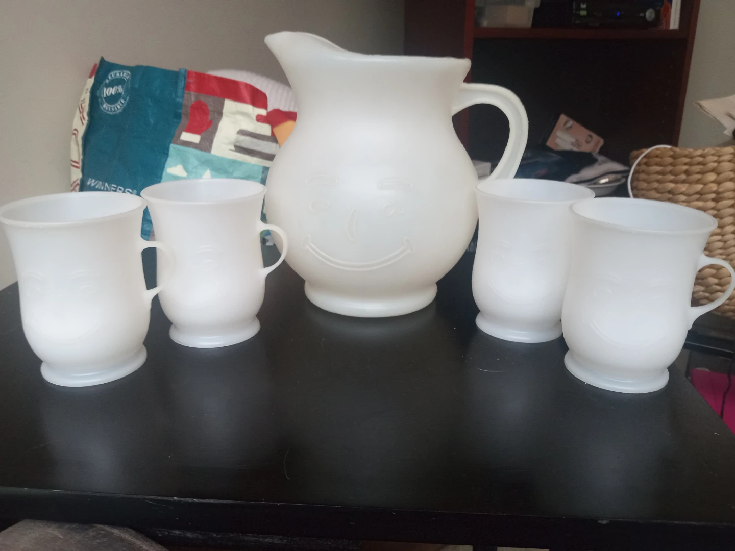 Vintage Kool-Aid Pitcher and 4 Mugs Set