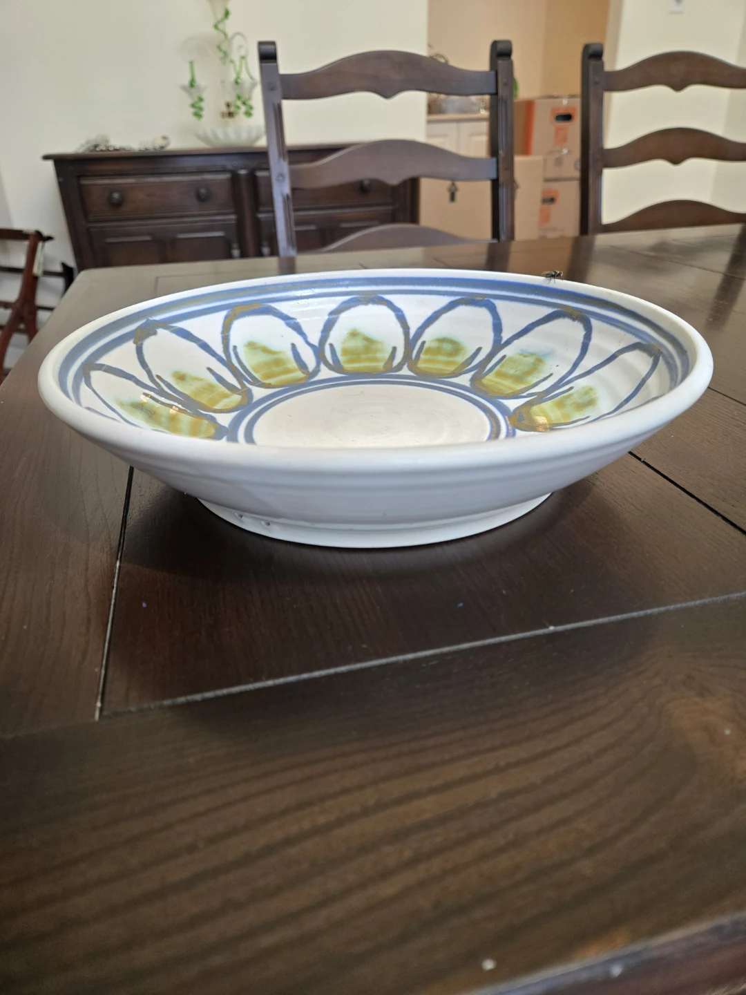 Hand-Painted Ceramic Serving Bowl