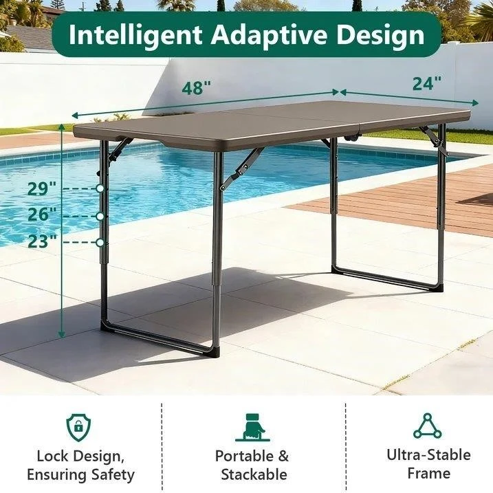 BN<> Folding Table 48" x 24" Adjustable Height - photo 2