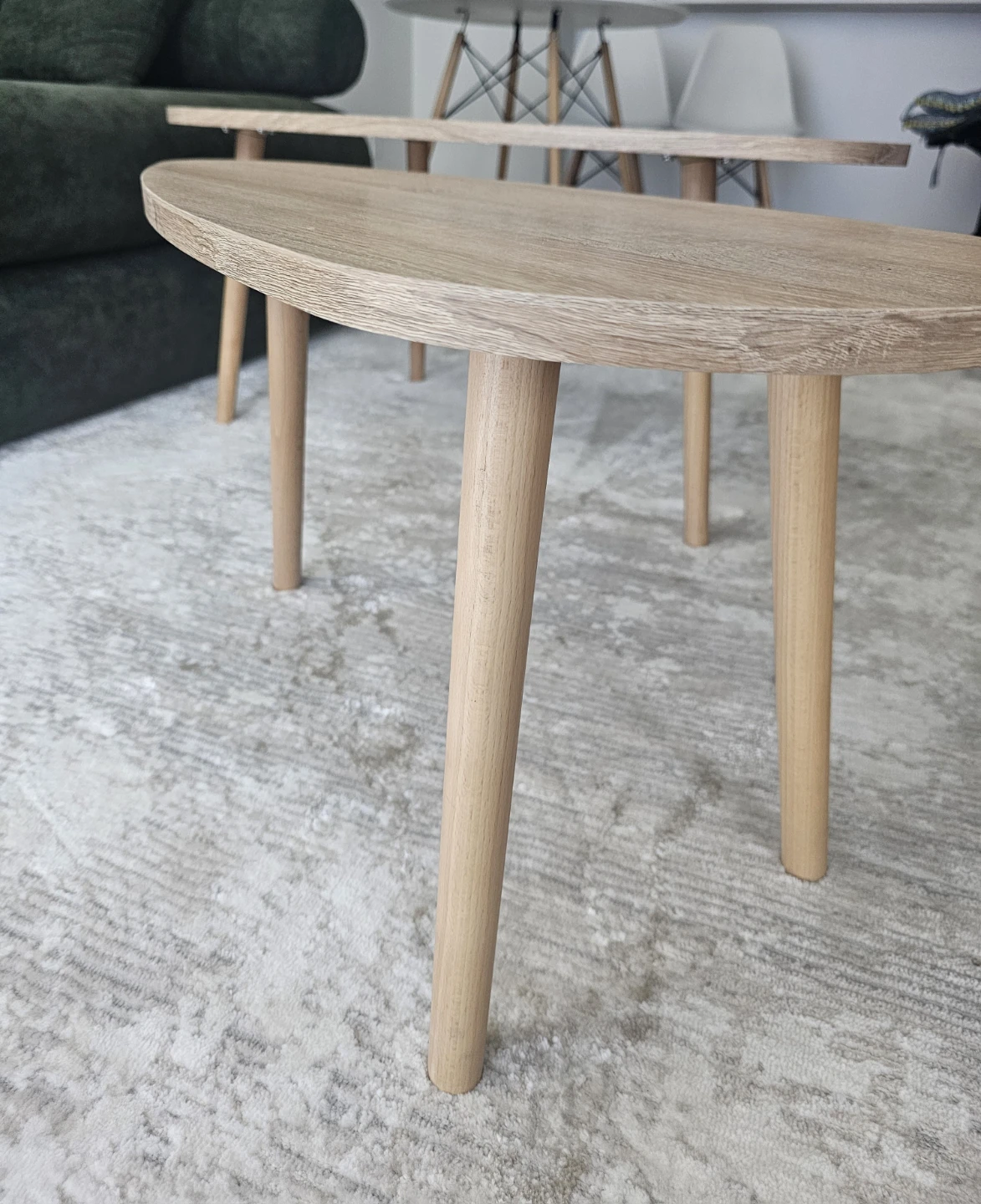 Set of 2 Nesting Coffee Tables - Wood Grain - photo 3