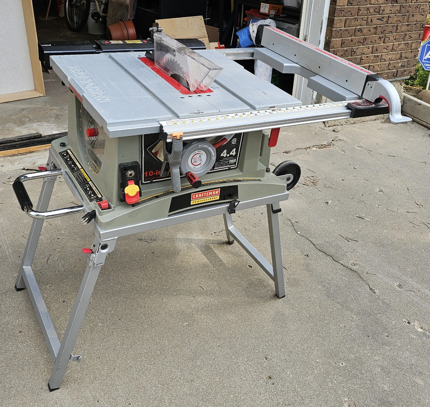 Craftsman 10" Table Saw + Precision Sliding Crosscut Table - photo 5