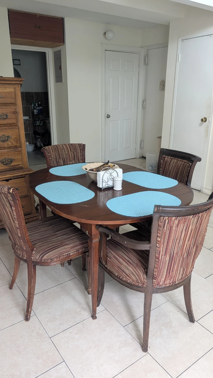 Oval Dining Table with 4 Chairs