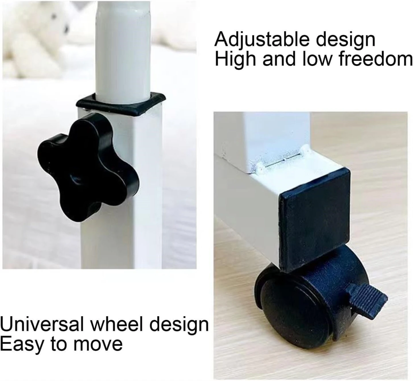 Adjustable Height Rolling Bedside Table - photo 3