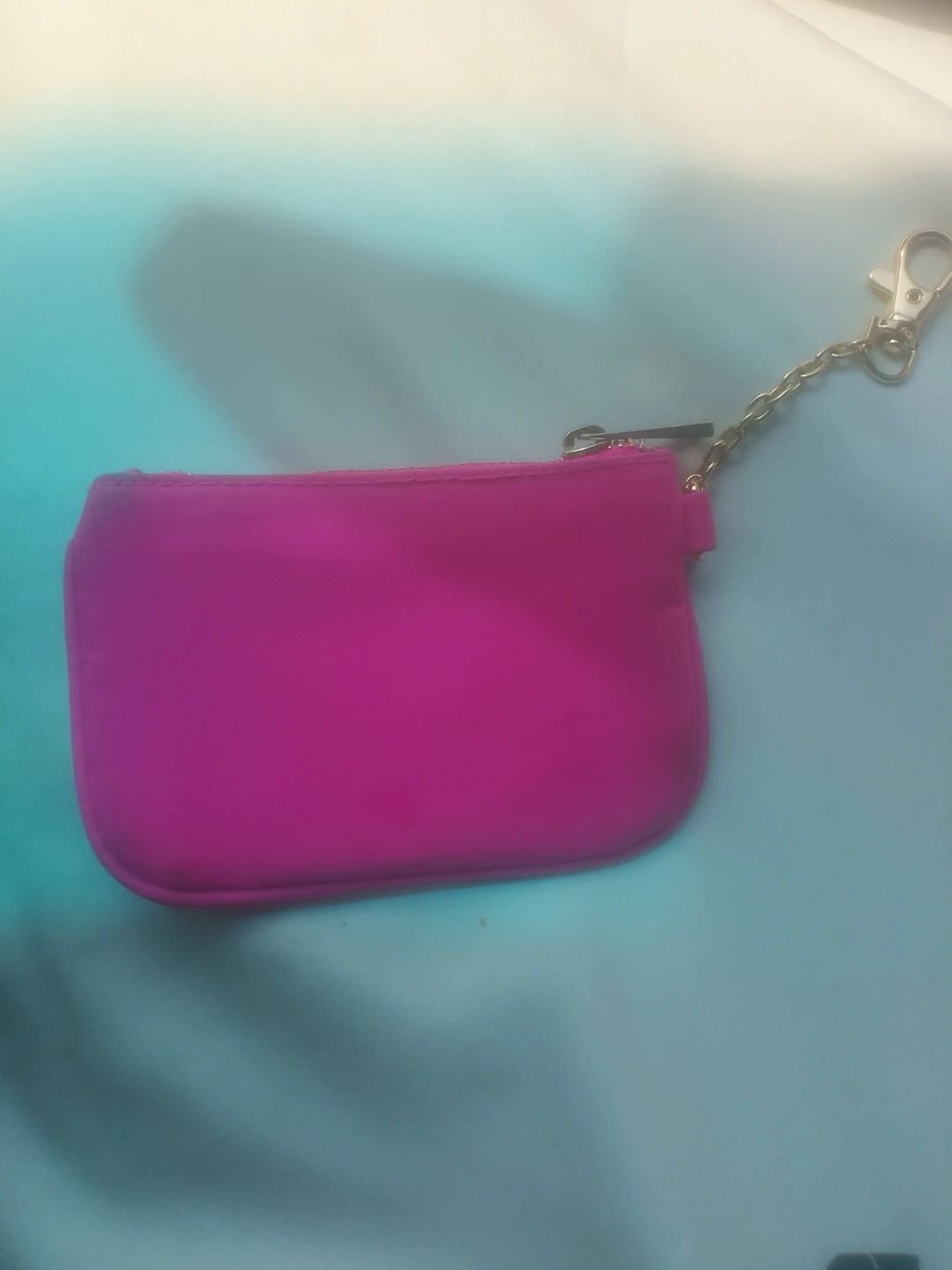 Bright Pink Coin Pouch with Keychain