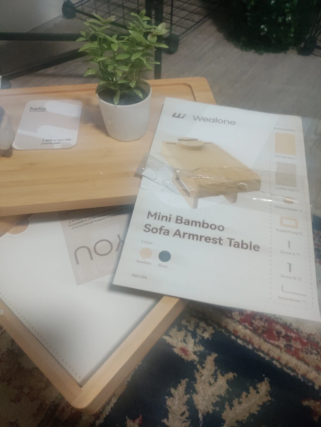 Wealone Mini Bamboo Sofa Armrest Table - photo 4