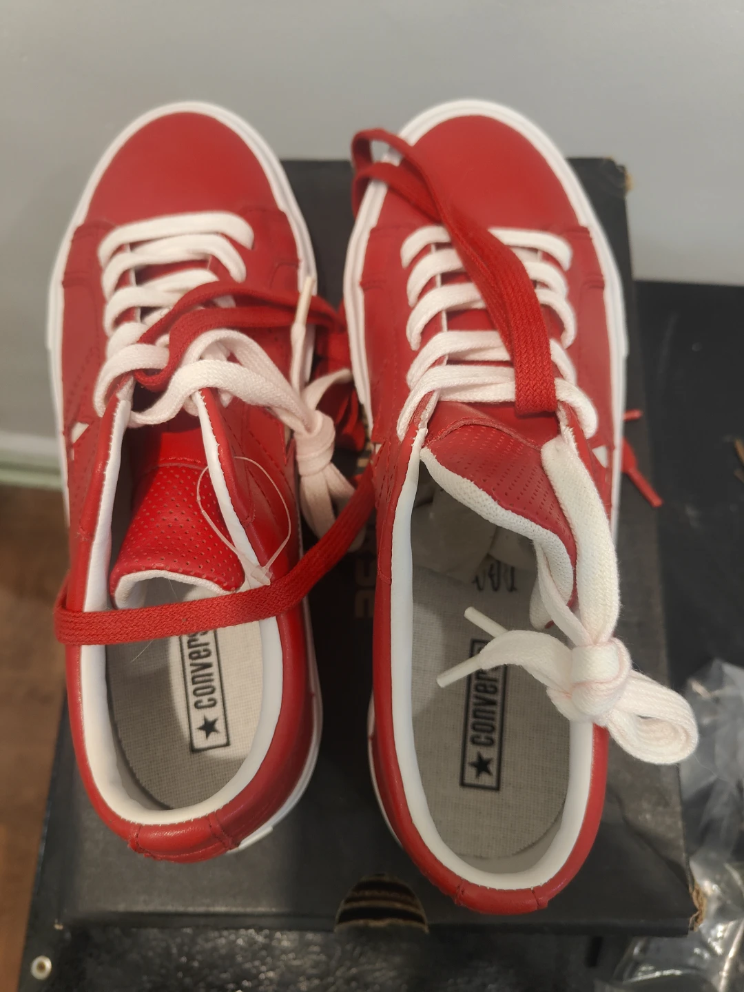 Converse One Star Red Leather Sneakers - photo 4