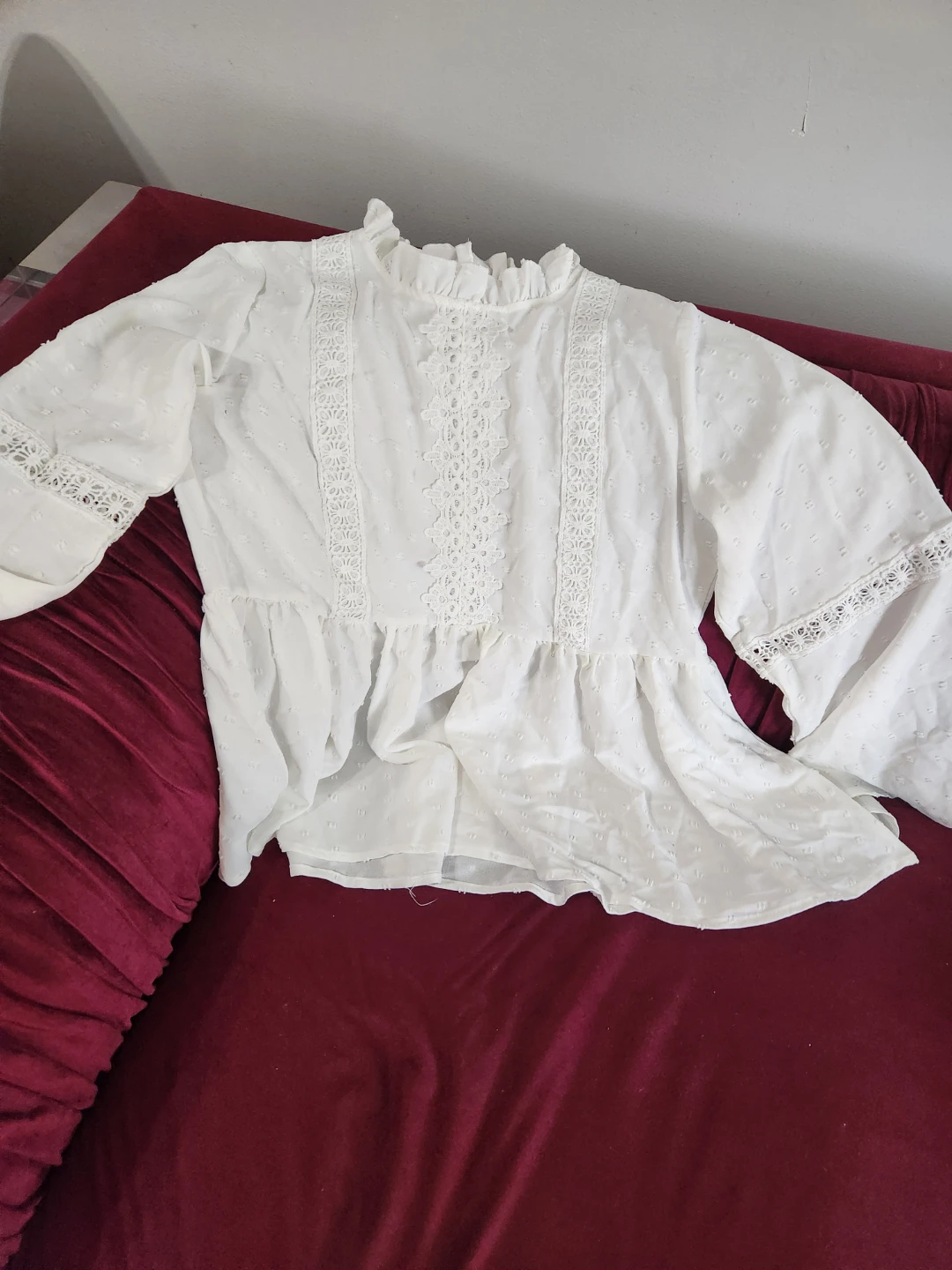 White Embroidered Peasant Blouse