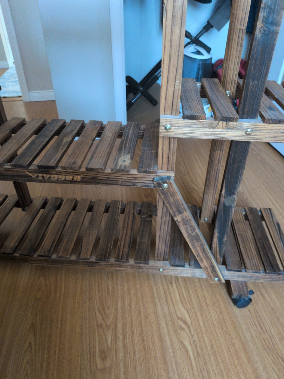 VIVISUN Wooden Plant Stand with Wheels - photo 5