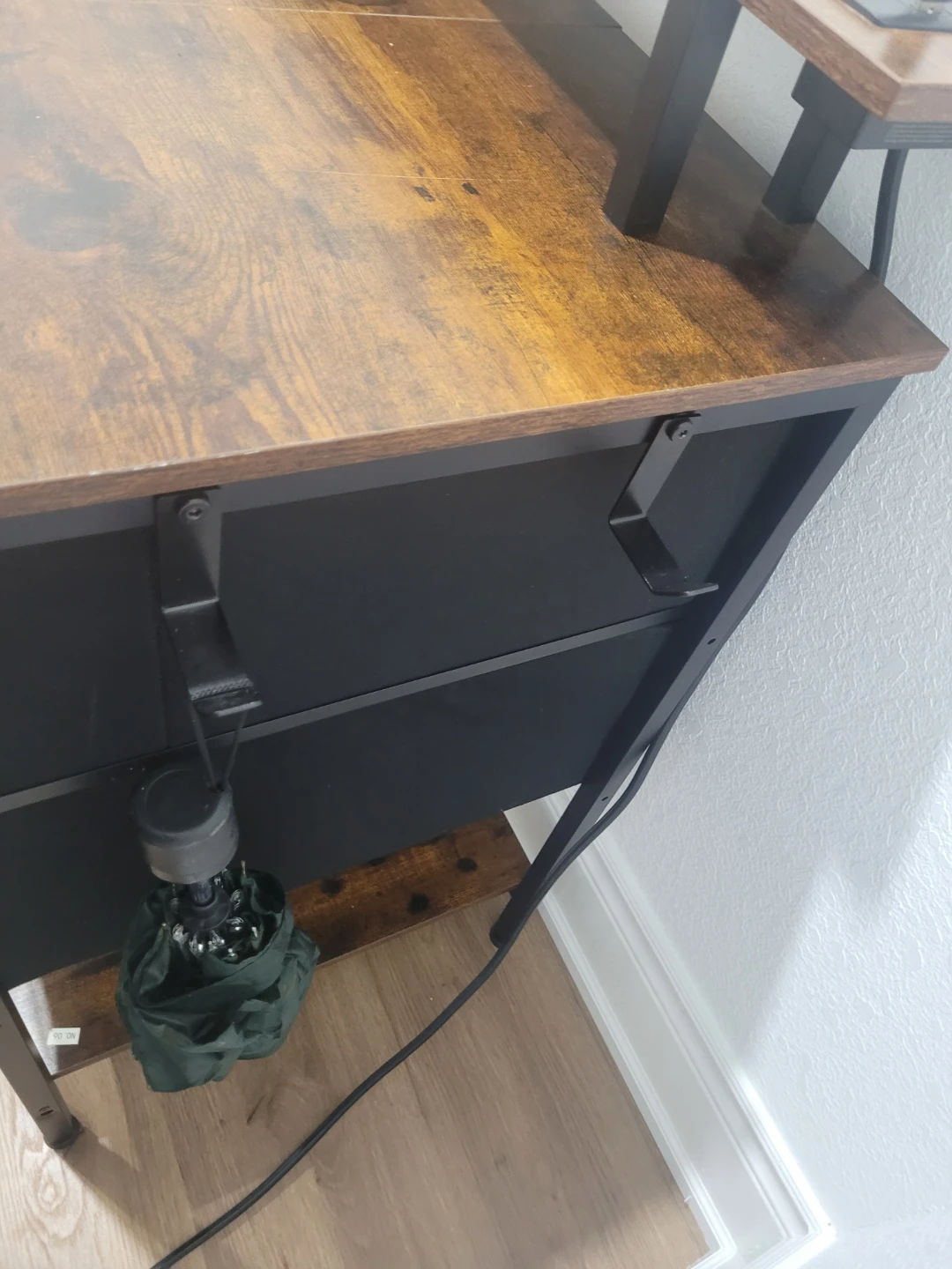 Computer Desk with Keyboard Tray and Shelving - photo 3