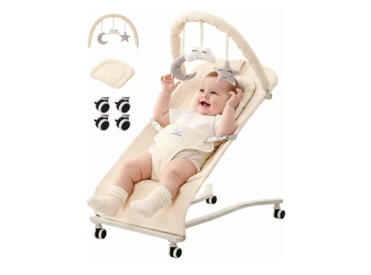 Cuddlebaby 100% Cotton Baby Bouncer, 0-12 m, 3 Level Adjustable