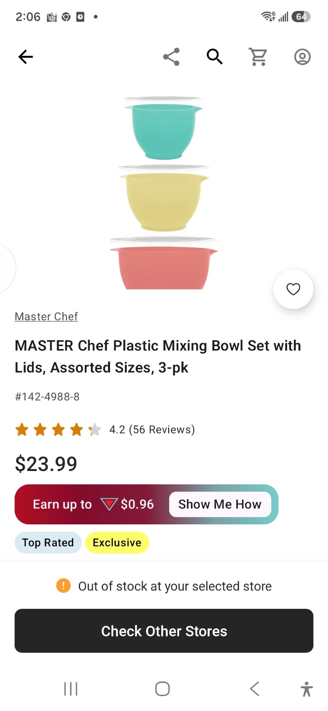 Master Chef Plastic Mixing Bowls with Lids (3-pc set)