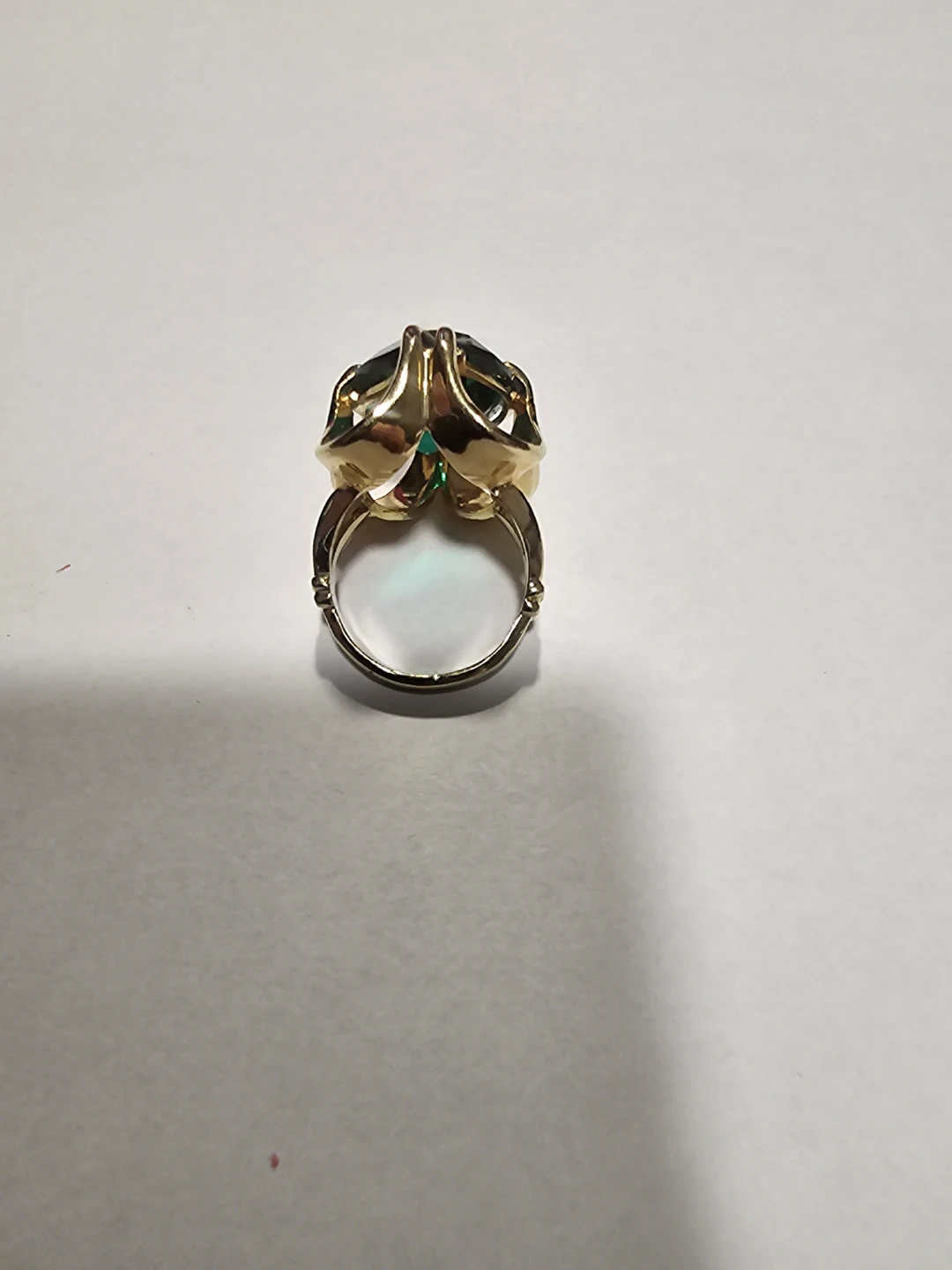10K G.F. Ring with Green Stone - photo 2