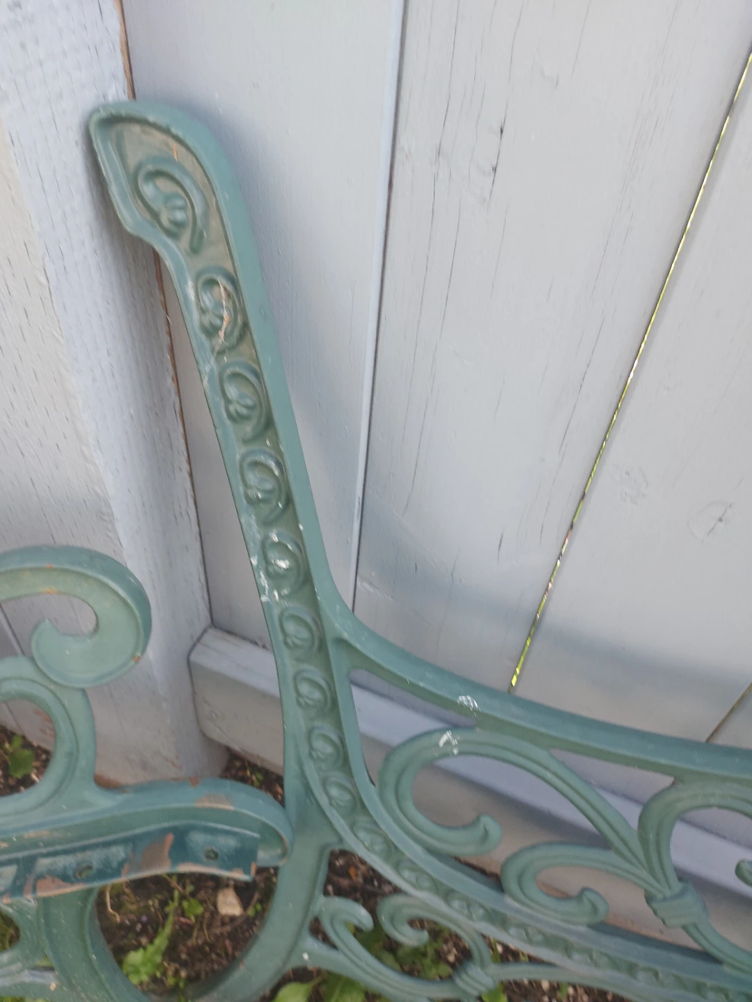 Green Cast Iron Garden Bench Seat - photo 2