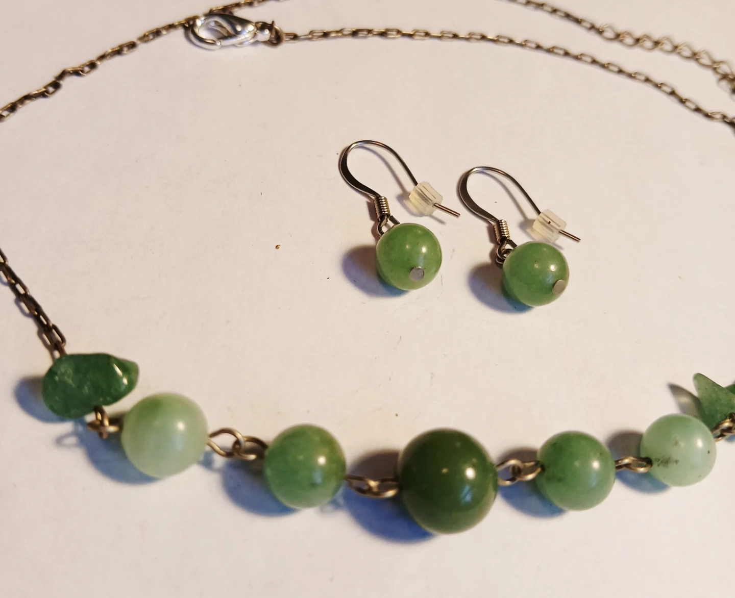 Jade Bead Necklace and Earring Set - photo 4
