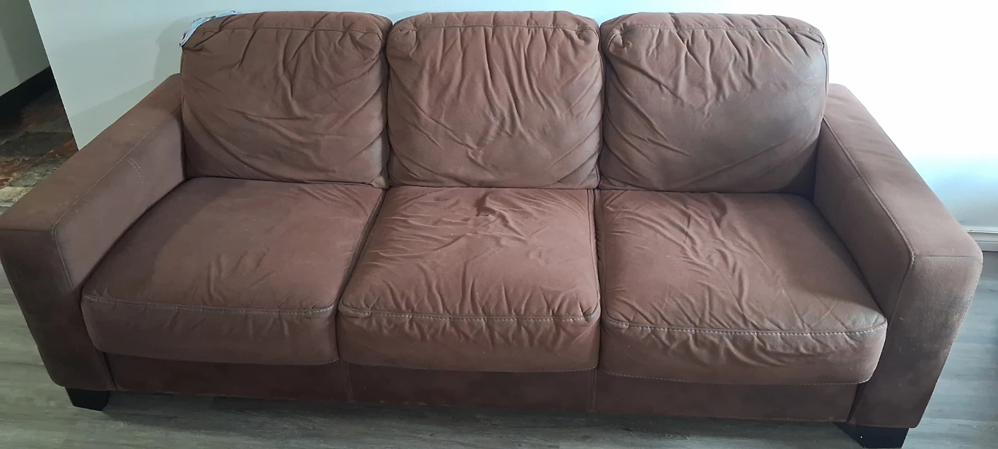 Brown Three-Seater Sofa