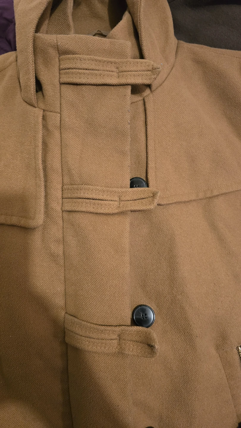 Zara Basic Brown Wool Blend Coat with Hood - photo 3