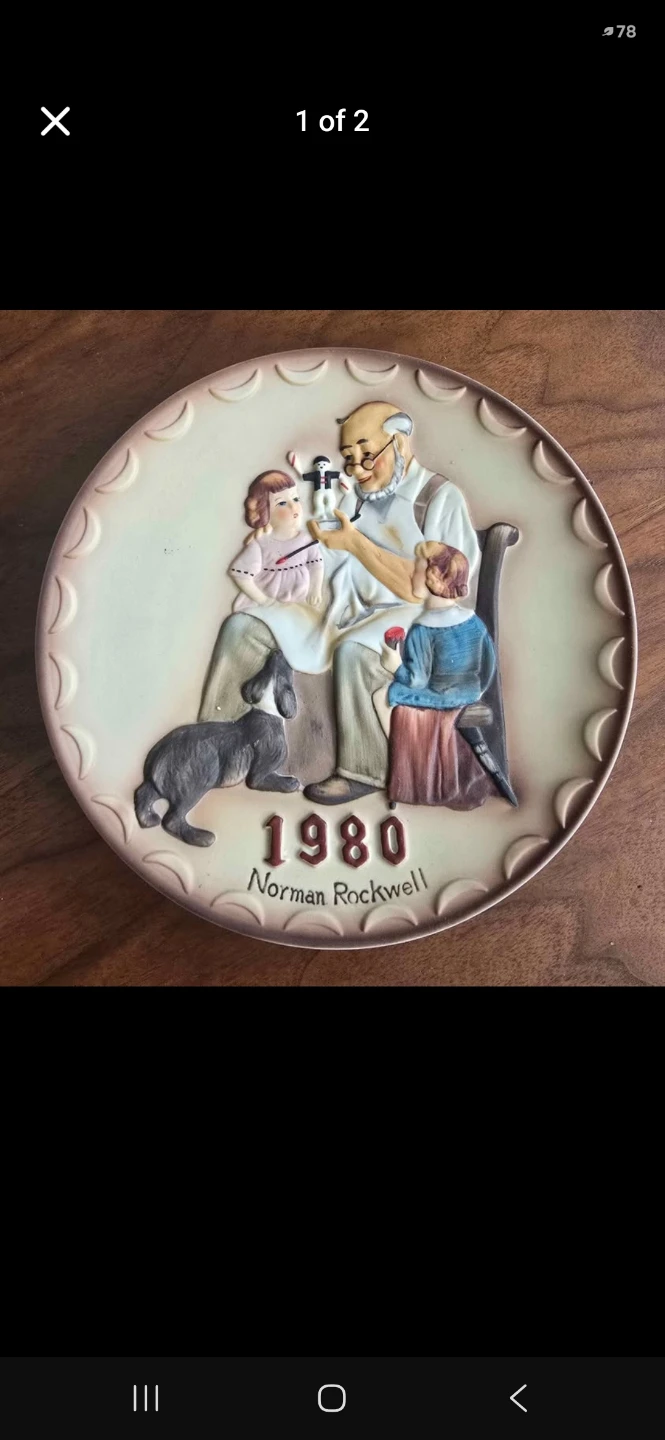 1980 Norman Rockwell "The Toymaker" First Annual Collector Plate