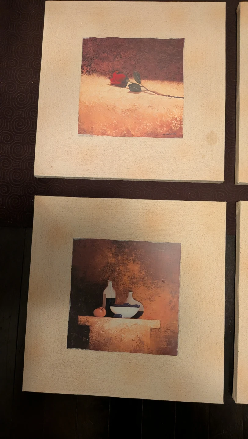 Set of 4 square still life canvas wall art - photo 2